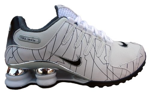 Tênis Nike Shox NZ Branco e Preto cromado MOD:10283